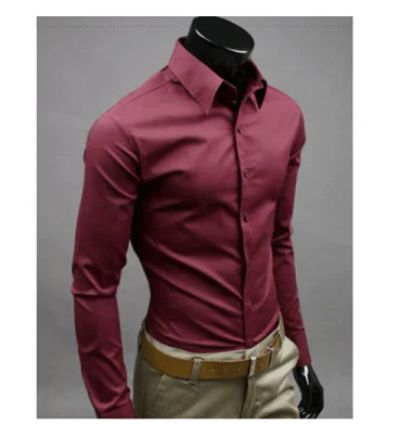 Herrenhemd Slim Fit | Business Langarm Umlegekragen | Anzughemd Taillierter Schnitt Büro