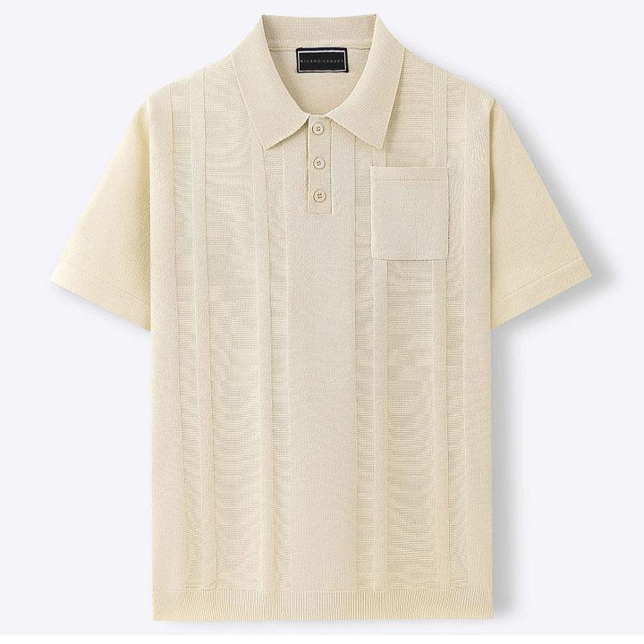 Poloshirt Herren Strukturiert | Polo Shirt Herren Slim Fit | Herren Freizeitshirt Brusttasche