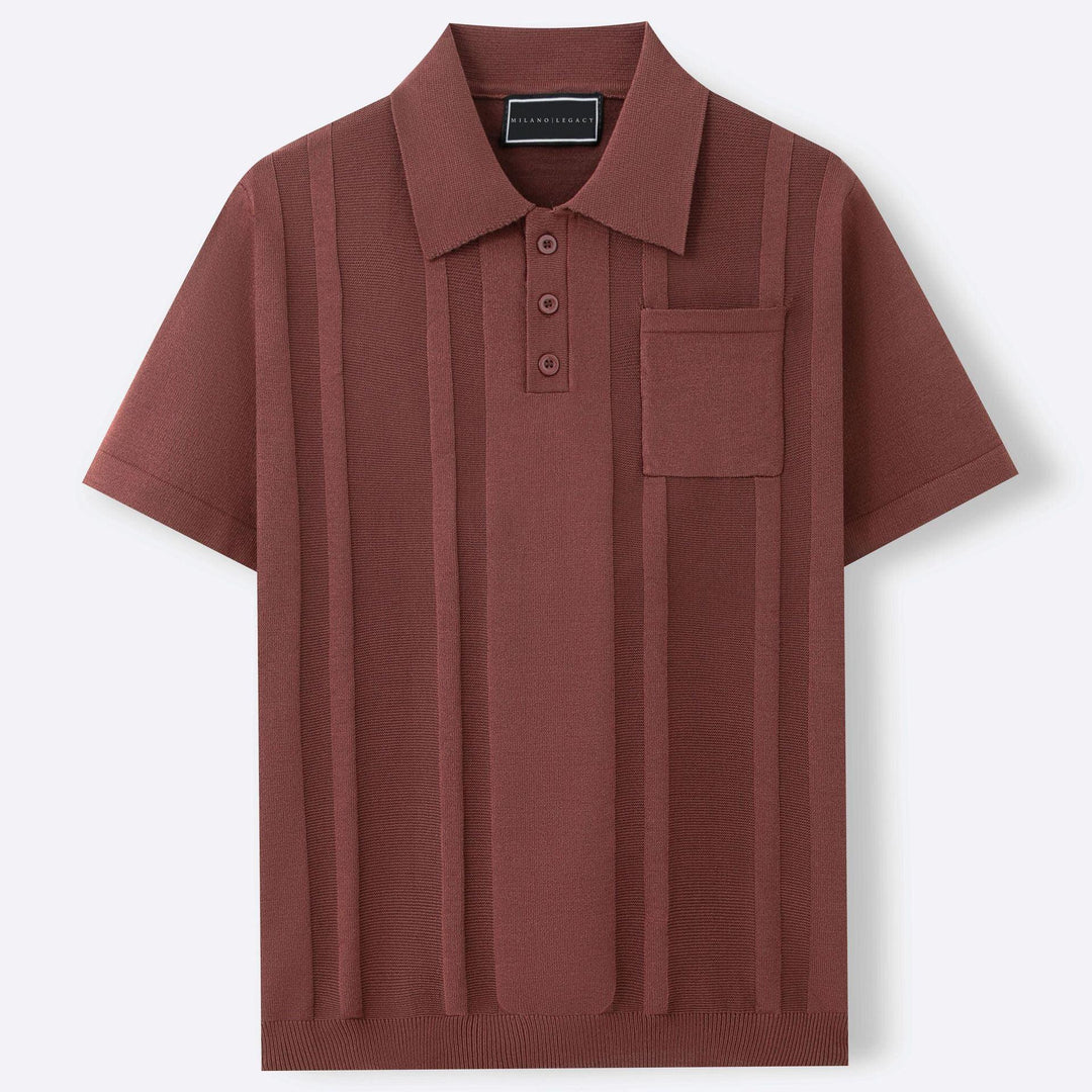 Poloshirt Herren Strukturiert | Polo Shirt Herren Slim Fit | Herren Freizeitshirt Brusttasche