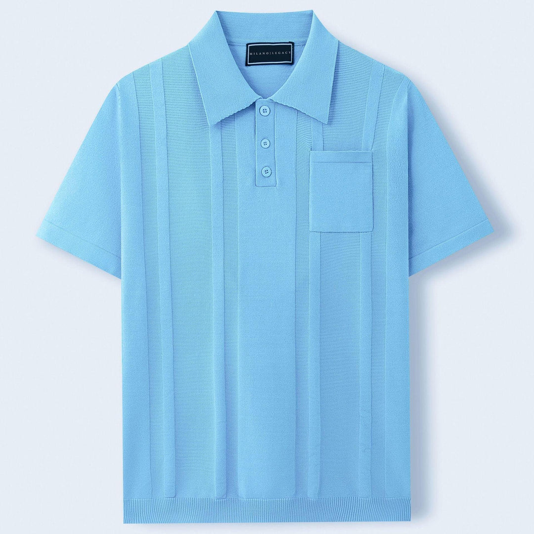 Poloshirt Herren Strukturiert | Polo Shirt Herren Slim Fit | Herren Freizeitshirt Brusttasche