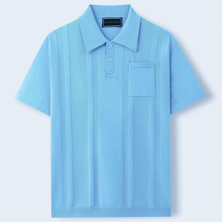 Poloshirt Herren Strukturiert | Polo Shirt Herren Slim Fit | Herren Freizeitshirt Brusttasche