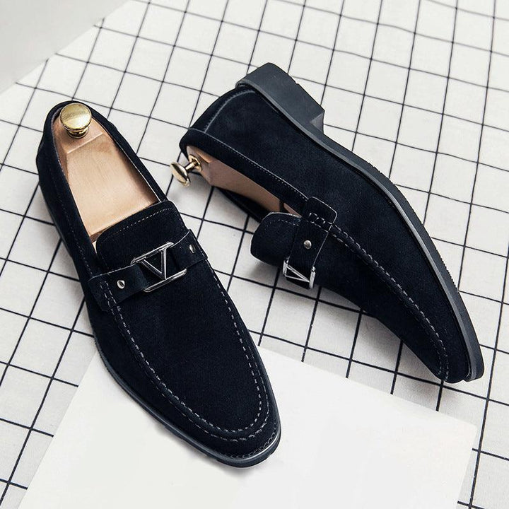 Loafer Herren Wildleder | Slip-On Schuhe mit Schnalle | Anzugschuhe Herren Elegant