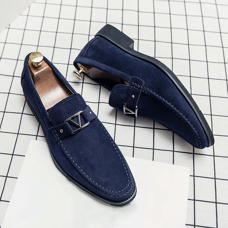 Loafer Herren Wildleder | Slip-On Schuhe mit Schnalle | Anzugschuhe Herren Elegant