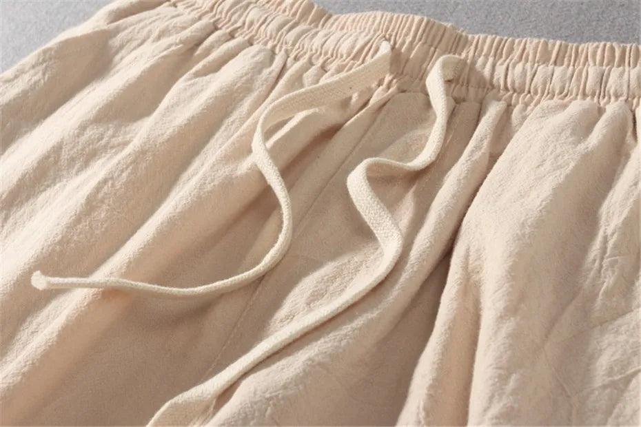 Herrenhose Sommer Elastikbund | Freizeithose Herren Leicht Gerade | Sommerhose Herren Kordelzug