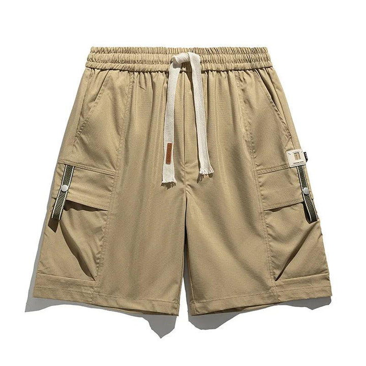 Cargo Shorts Herren Kordelzug | Männer Frühlingsshorts Locker | Utility Shorts mit Taschen