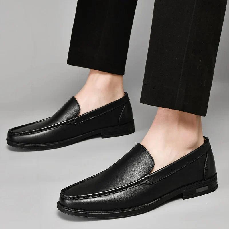 Slipper Herren Leder Mokassin | Loafer Herren Business Elegant | Herren Slipper Slip-On Komfort