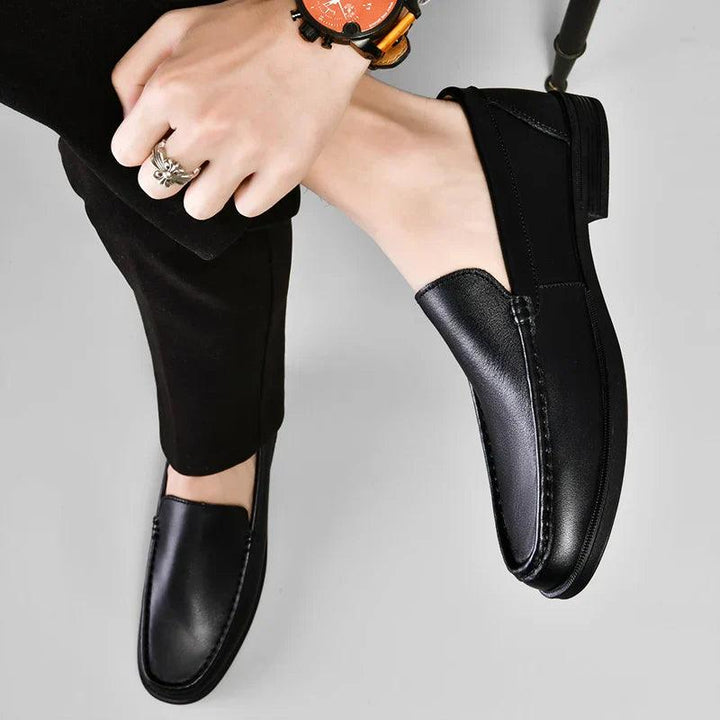 Slipper Herren Leder Mokassin | Loafer Herren Business Elegant | Herren Slipper Slip-On Komfort