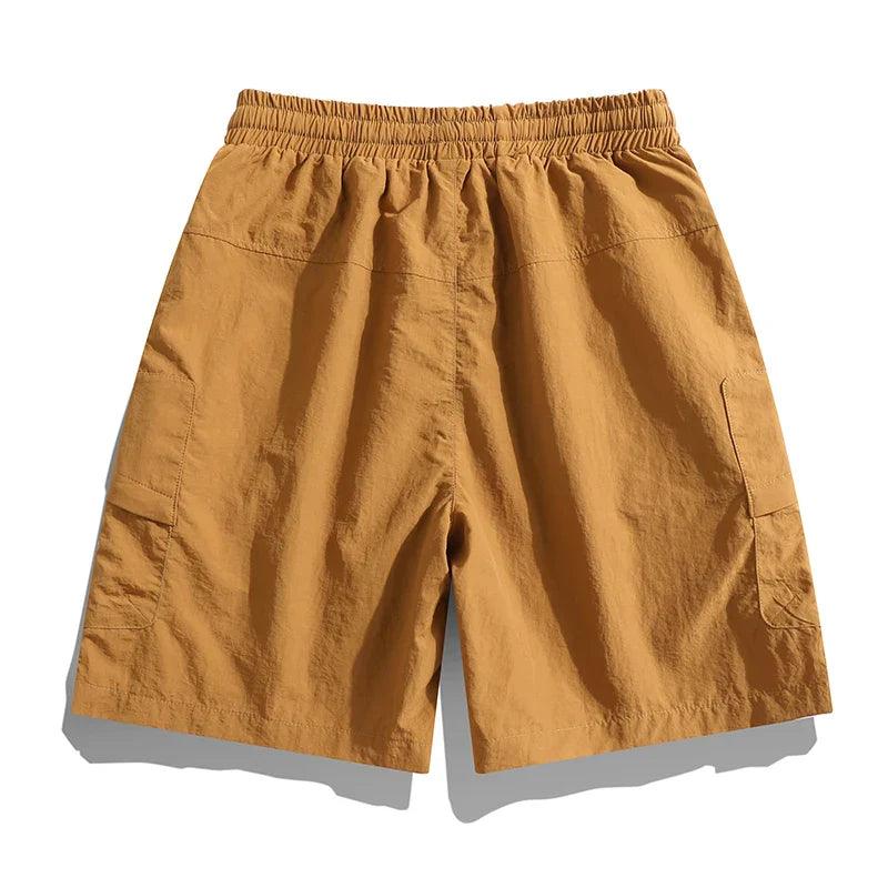Herren Cargo Shorts | Elastischer Bund Kordelzug Taschen | Sommershorts Casual Praktisch