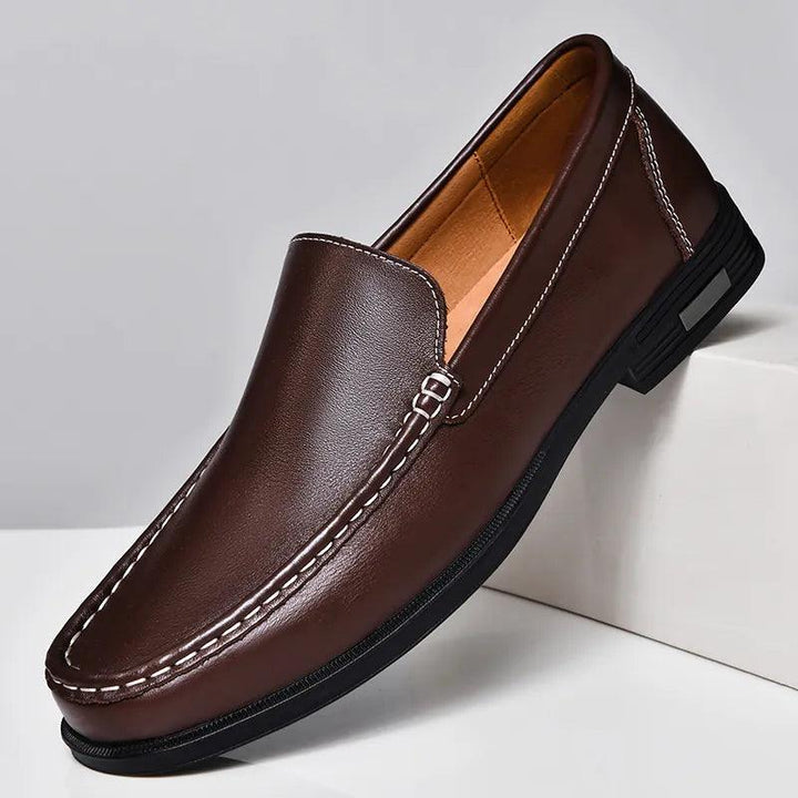 Slipper Herren Leder Mokassin | Loafer Herren Business Elegant | Herren Slipper Slip-On Komfort