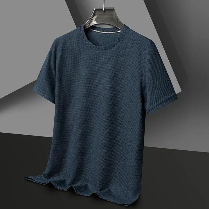 Herren T-Shirt Waffel | Rundhals Kurzarm Baumwolle | Basic Shirt Casual Sommer