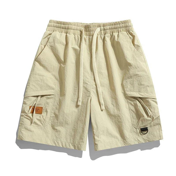 Herren Cargo Shorts | Elastischer Bund Kordelzug Taschen | Sommershorts Casual Praktisch