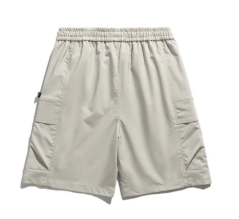 Cargo Shorts Herren Kordelzug | Männer Frühlingsshorts Locker | Utility Shorts mit Taschen