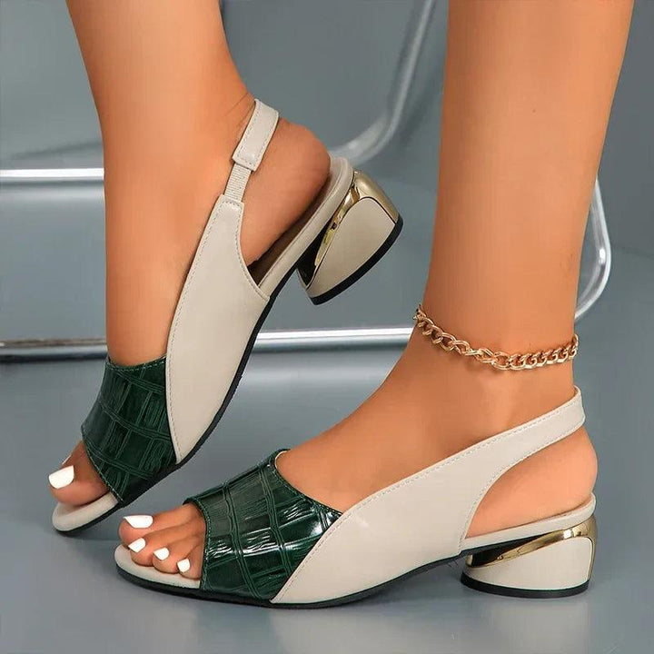 Sandalen Damen Blockabsatz | Hochzeitsschuhe Geschlossene Zehen | Elegante Riemchensandalen