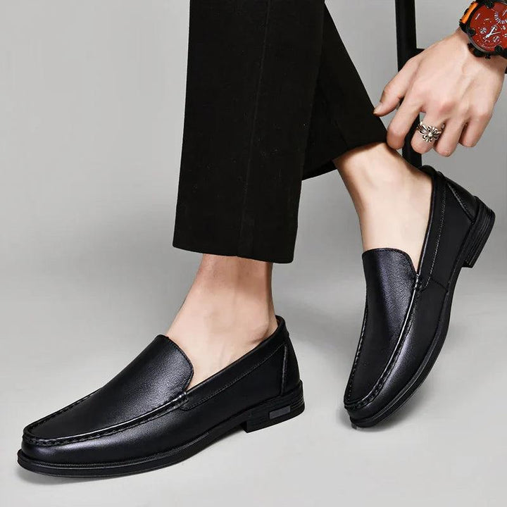 Slipper Herren Leder Mokassin | Loafer Herren Business Elegant | Herren Slipper Slip-On Komfort
