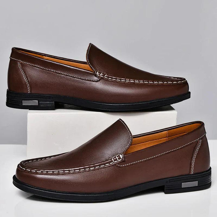 Slipper Herren Leder Mokassin | Loafer Herren Business Elegant | Herren Slipper Slip-On Komfort