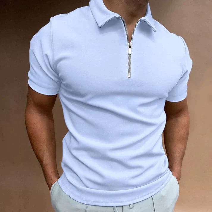 Poloshirt Herren Quarter-Zip | Slim Fit Polo Herren Modern | Sporthemd Herren Reissverschluss