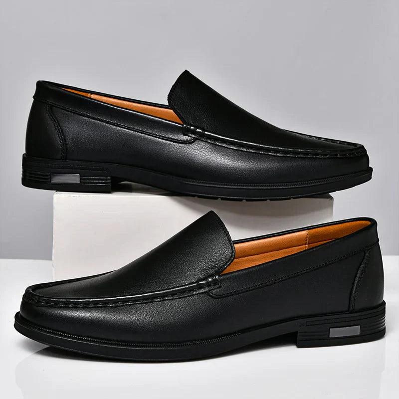 Slipper Herren Leder Mokassin | Loafer Herren Business Elegant | Herren Slipper Slip-On Komfort