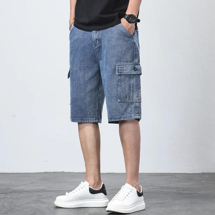 Cargo Jeans Shorts Herren | Denim Cargo Shorts Herren Klappe | Bermuda Jeans Shorts Herren