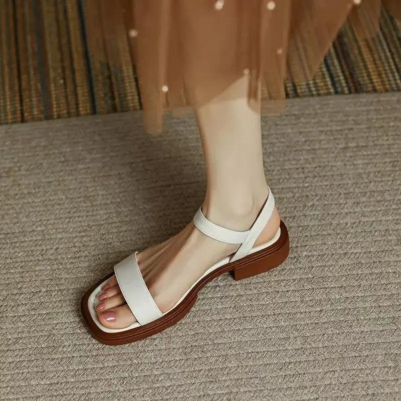 Sandalen Damen Flach | Riemchen Sandalen Damen Offene Zehen | Sommerschuhe Damen Bequem Schwarz