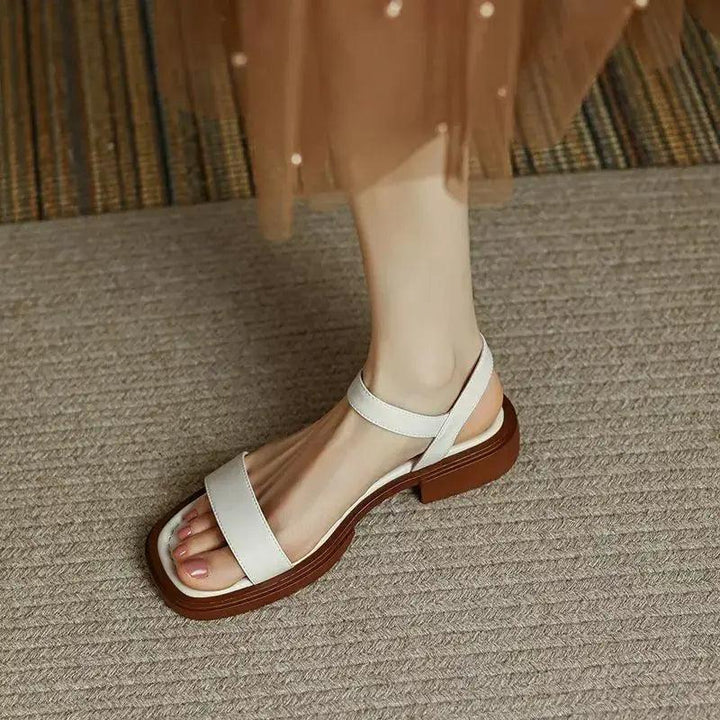 Sandalen Damen Flach | Riemchen Sandalen Damen Offene Zehen | Sommerschuhe Damen Bequem Schwarz