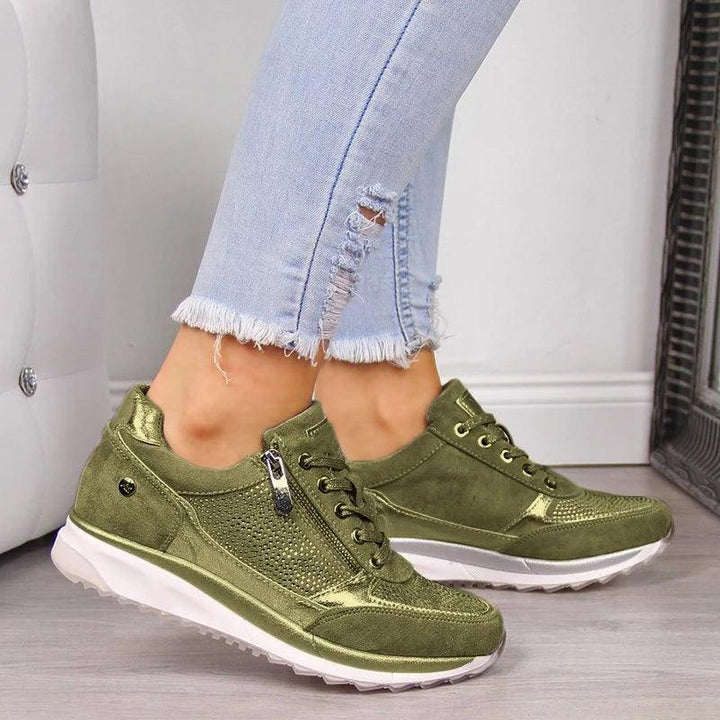 Sneaker Damen Atmungsaktiv Mesh Slipper | Damen Turnschuhe Komfort Reissverschluss | Freizeitschuhe Damen Leicht