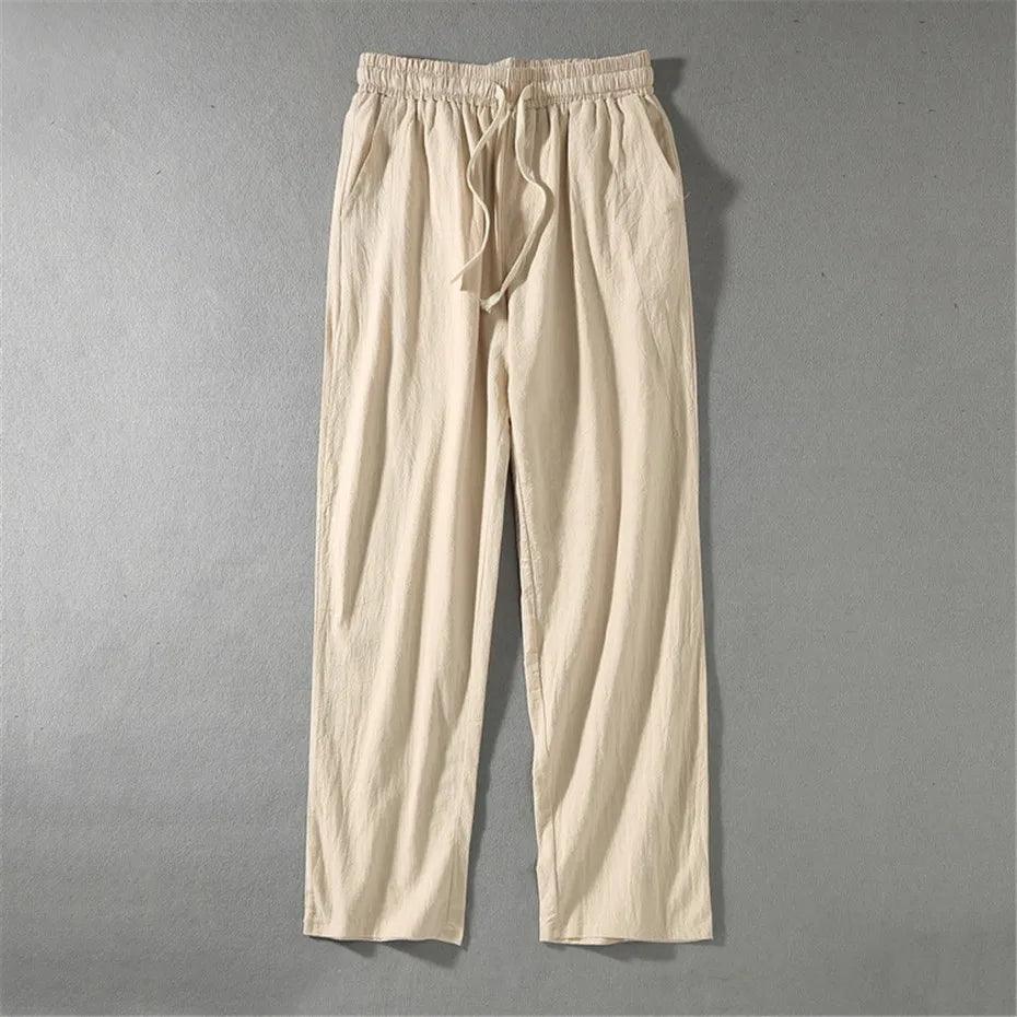 Herrenhose Sommer Elastikbund | Freizeithose Herren Leicht Gerade | Sommerhose Herren Kordelzug