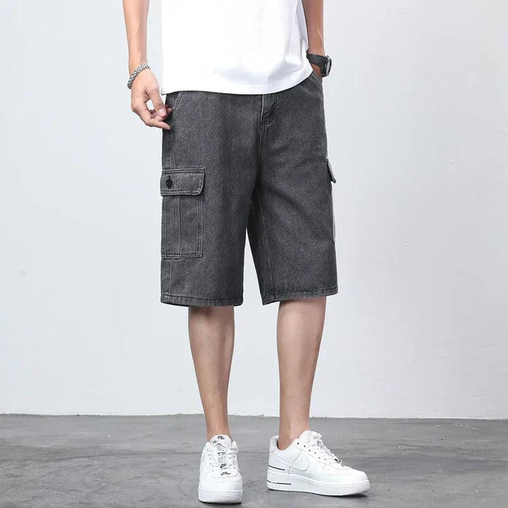 Cargo Jeans Shorts Herren | Denim Cargo Shorts Herren Klappe | Bermuda Jeans Shorts Herren