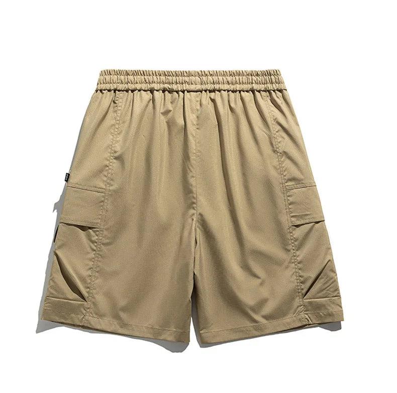 Cargo Shorts Herren Kordelzug | Männer Frühlingsshorts Locker | Utility Shorts mit Taschen