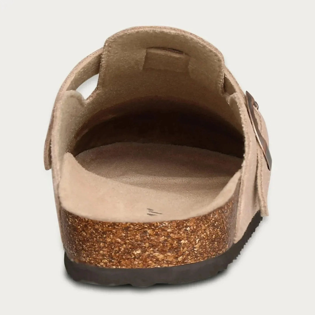 Clogs Herren Wildleder | Pantoletten mit Schnalle | Hausschuhe Herren Bequem