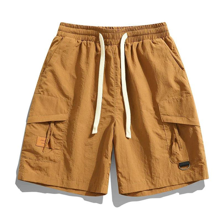 Herren Cargo Shorts | Elastischer Bund Kordelzug Taschen | Sommershorts Casual Praktisch