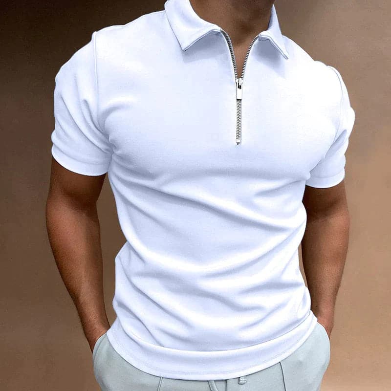 Poloshirt Herren Quarter-Zip | Slim Fit Polo Herren Modern | Sporthemd Herren Reissverschluss