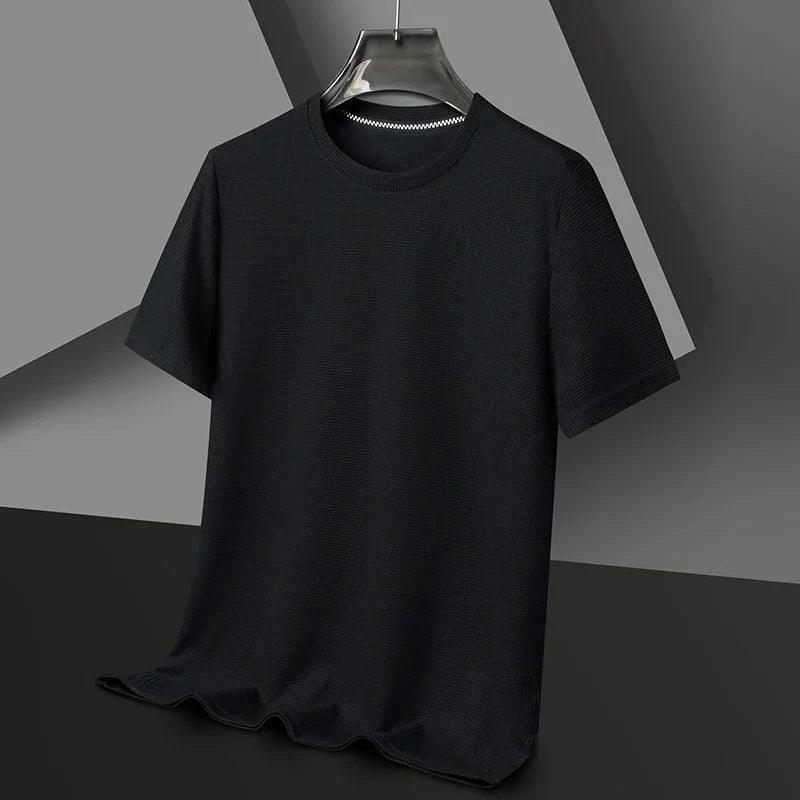 Herren T-Shirt Waffel | Rundhals Kurzarm Baumwolle | Basic Shirt Casual Sommer