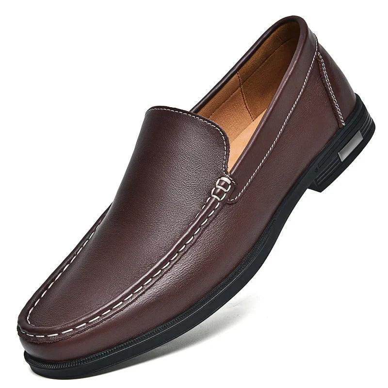 Slipper Herren Leder Mokassin | Loafer Herren Business Elegant | Herren Slipper Slip-On Komfort