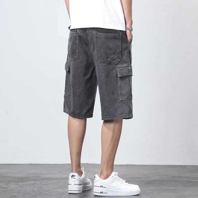 Cargo Jeans Shorts Herren | Denim Cargo Shorts Herren Klappe | Bermuda Jeans Shorts Herren