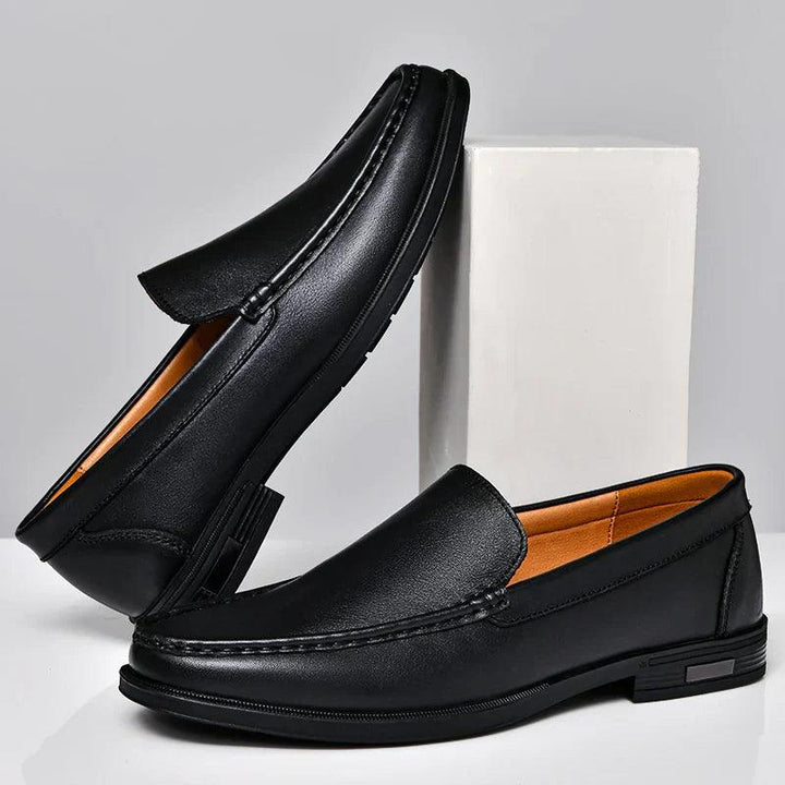Slipper Herren Leder Mokassin | Loafer Herren Business Elegant | Herren Slipper Slip-On Komfort