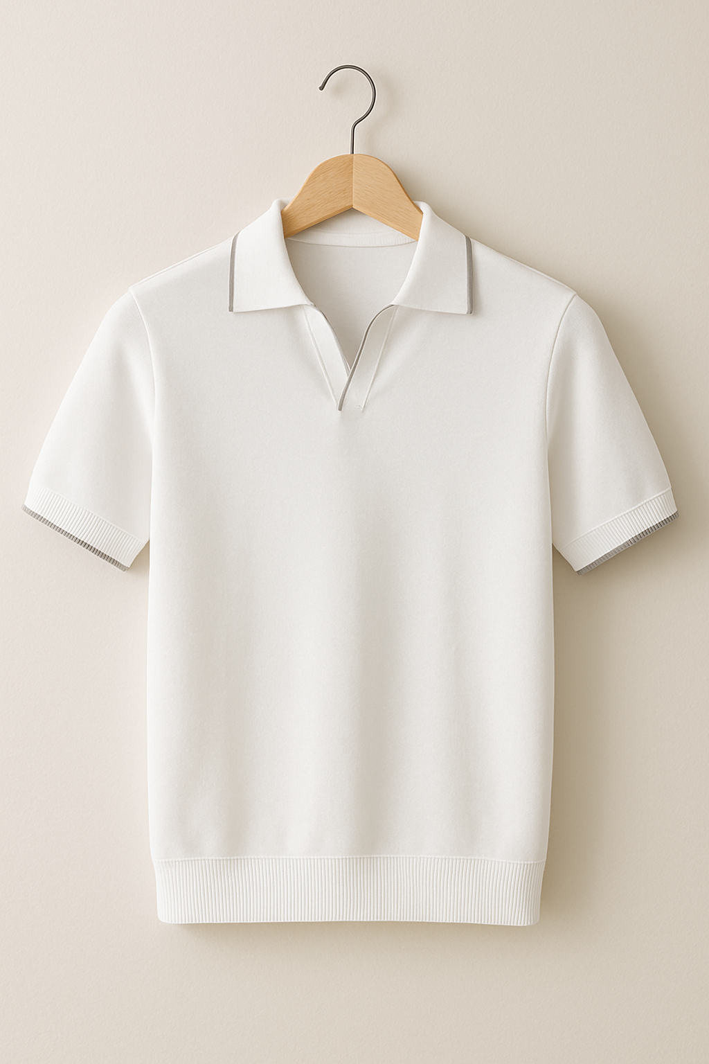 Poloshirt Herren Slim Fit Strick | Herren Polo Kontrast-Besatz | Strickpolo Herren Modern