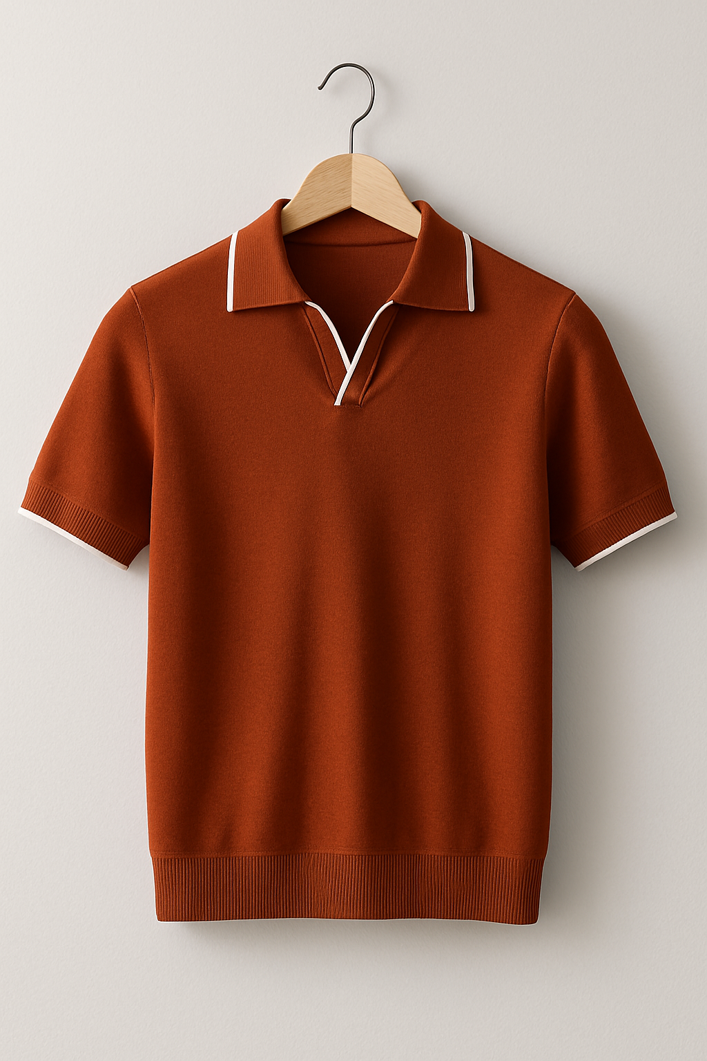 Poloshirt Herren Slim Fit Strick | Herren Polo Kontrast-Besatz | Strickpolo Herren Modern