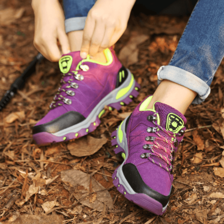 Wanderschuhe Damen Wasserdicht | Outdoorschuhe Damen Leder | Trekkingschuhe Damen Griffig