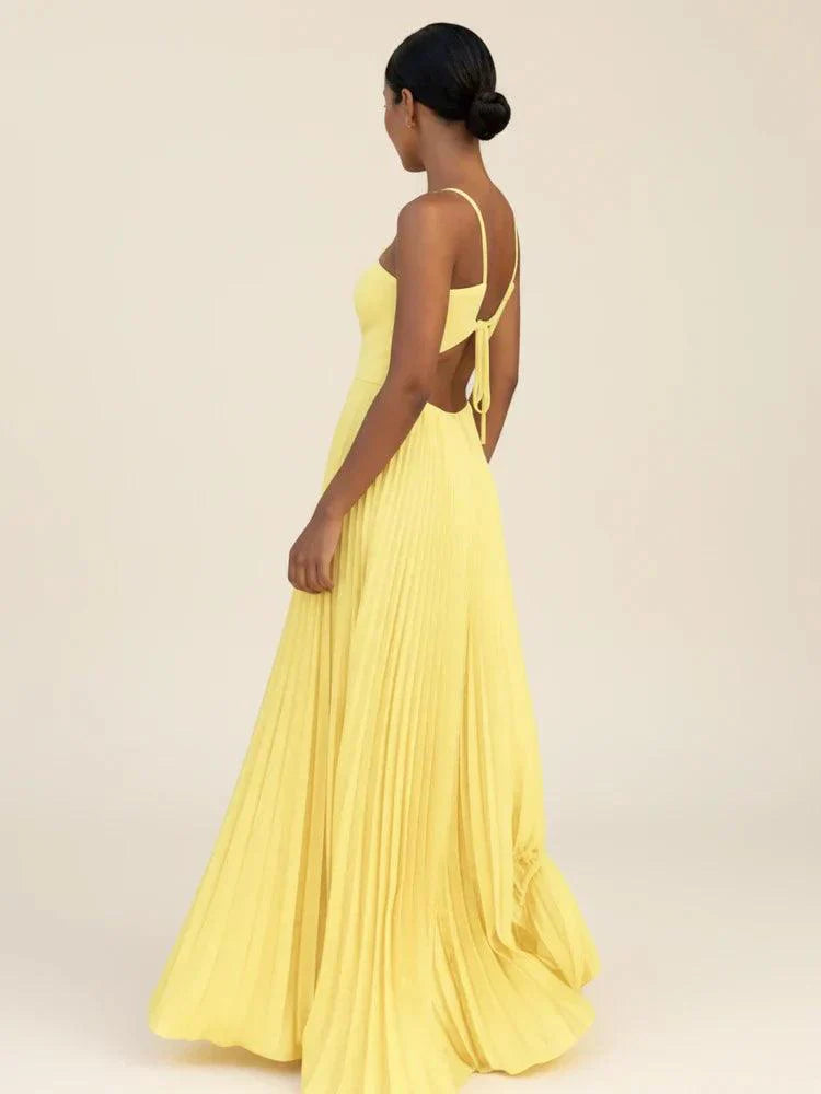 Maxikleid Damen Neckholder Rueckenausschnitt | Abendkleid Plissee Damen Rueckenfrei | Sommerkleider Midi Rueckenlos Damen