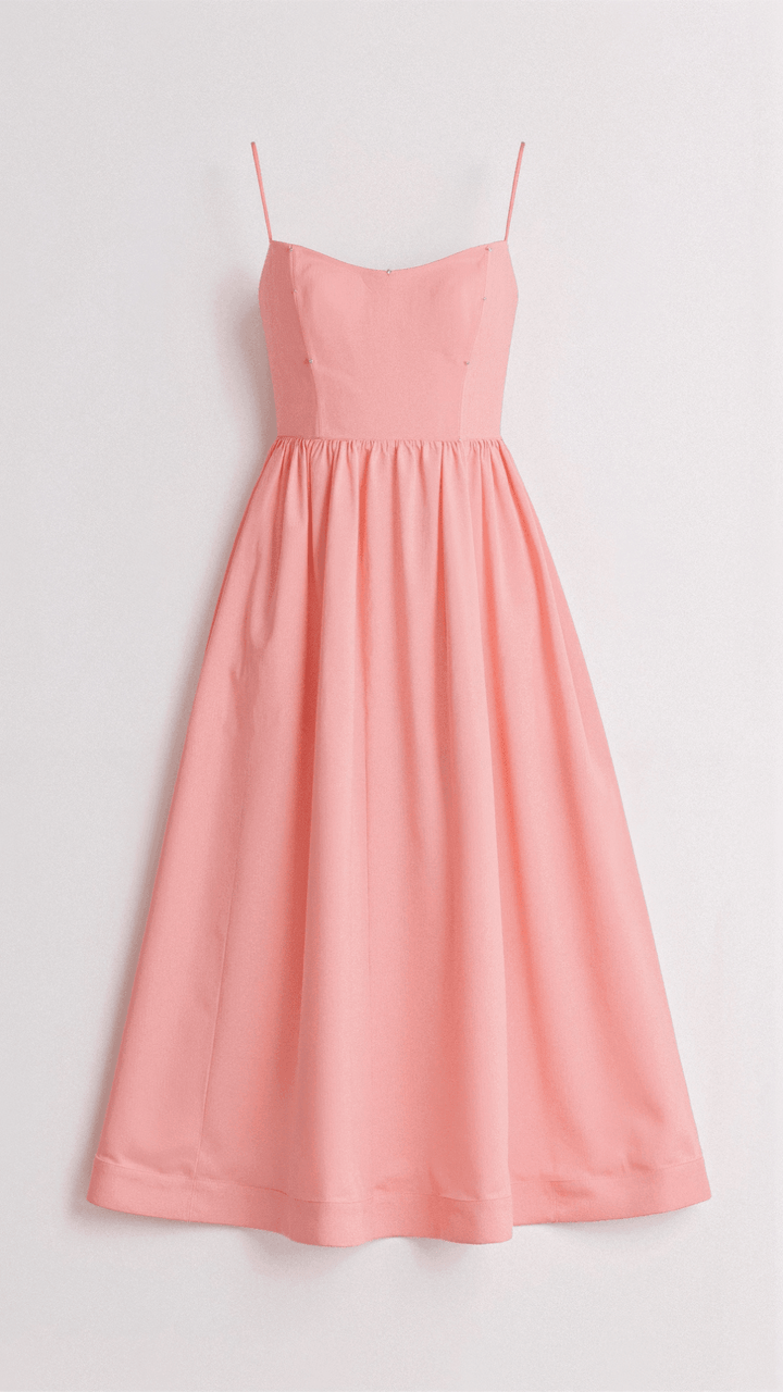 Midikleid Damen Spaghettiträger | Kleid A Linie Damen U-Boot-Ausschnitt | Hochzeitsgast Kleid Damen Gartenparty