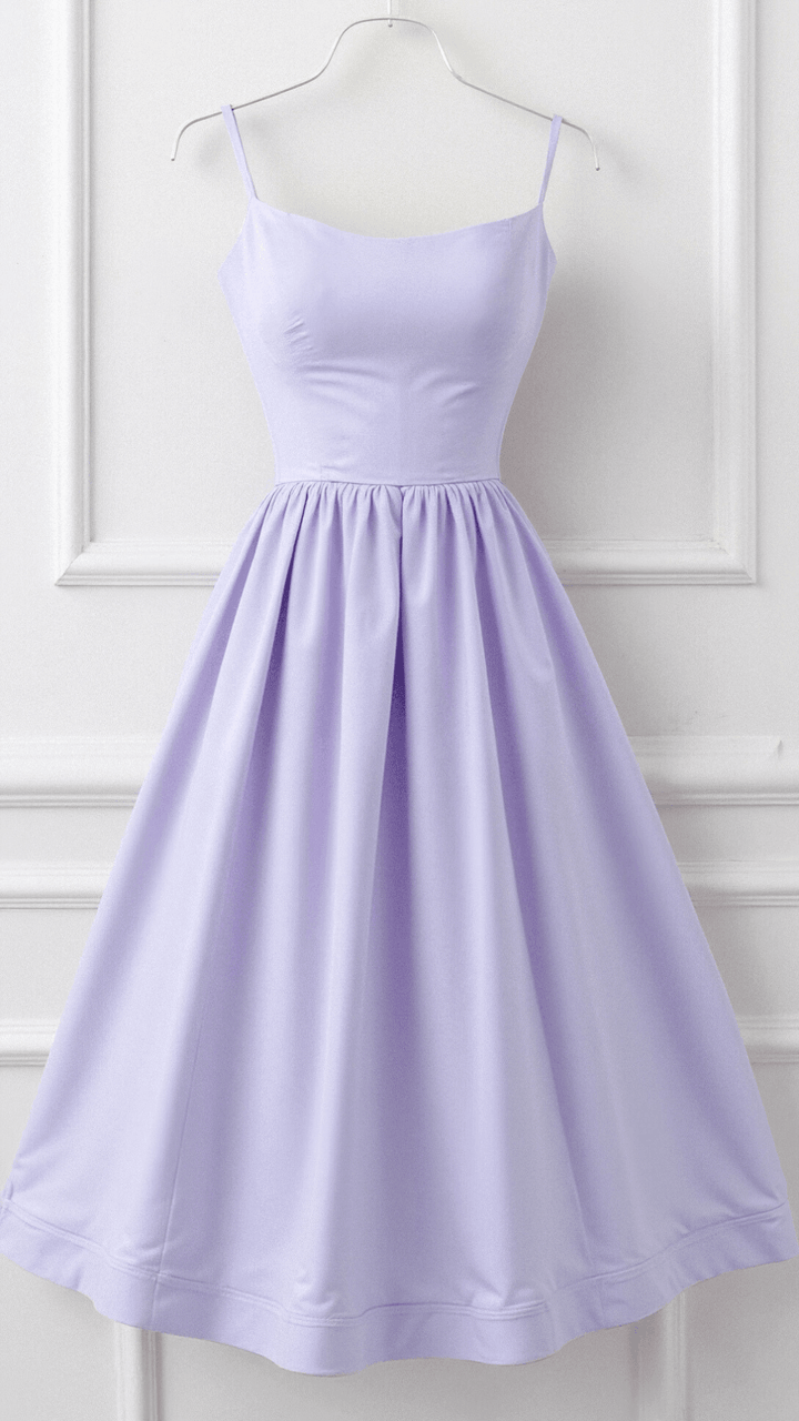 Midikleid Damen Spaghettiträger | Kleid A Linie Damen U-Boot-Ausschnitt | Hochzeitsgast Kleid Damen Gartenparty