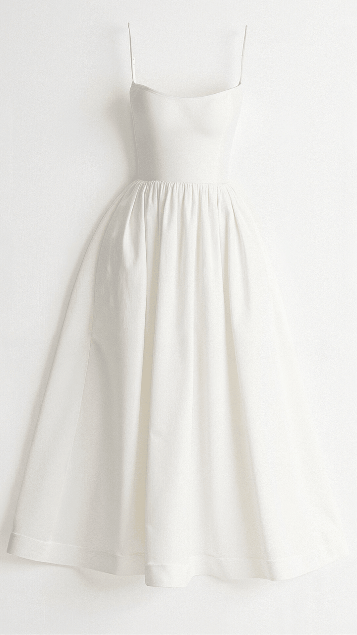 Midikleid Damen Spaghettiträger | Kleid A Linie Damen U-Boot-Ausschnitt | Hochzeitsgast Kleid Damen Gartenparty