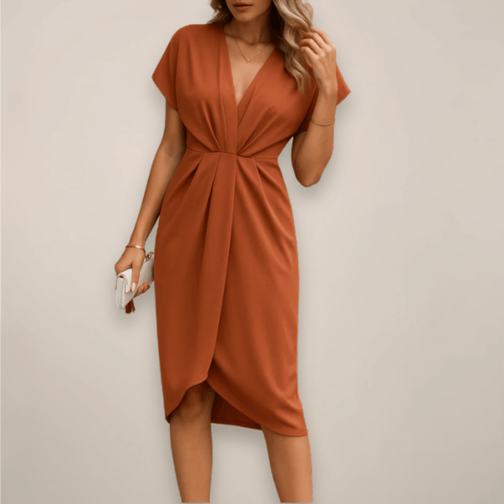Wickelkleid Damen Midi Vielseitig | Midikleid Damen Bindetaille Elegant | Festkleid Damen Tag Abend