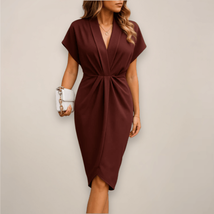 Wickelkleid Damen Midi Vielseitig | Midikleid Damen Bindetaille Elegant | Festkleid Damen Tag Abend