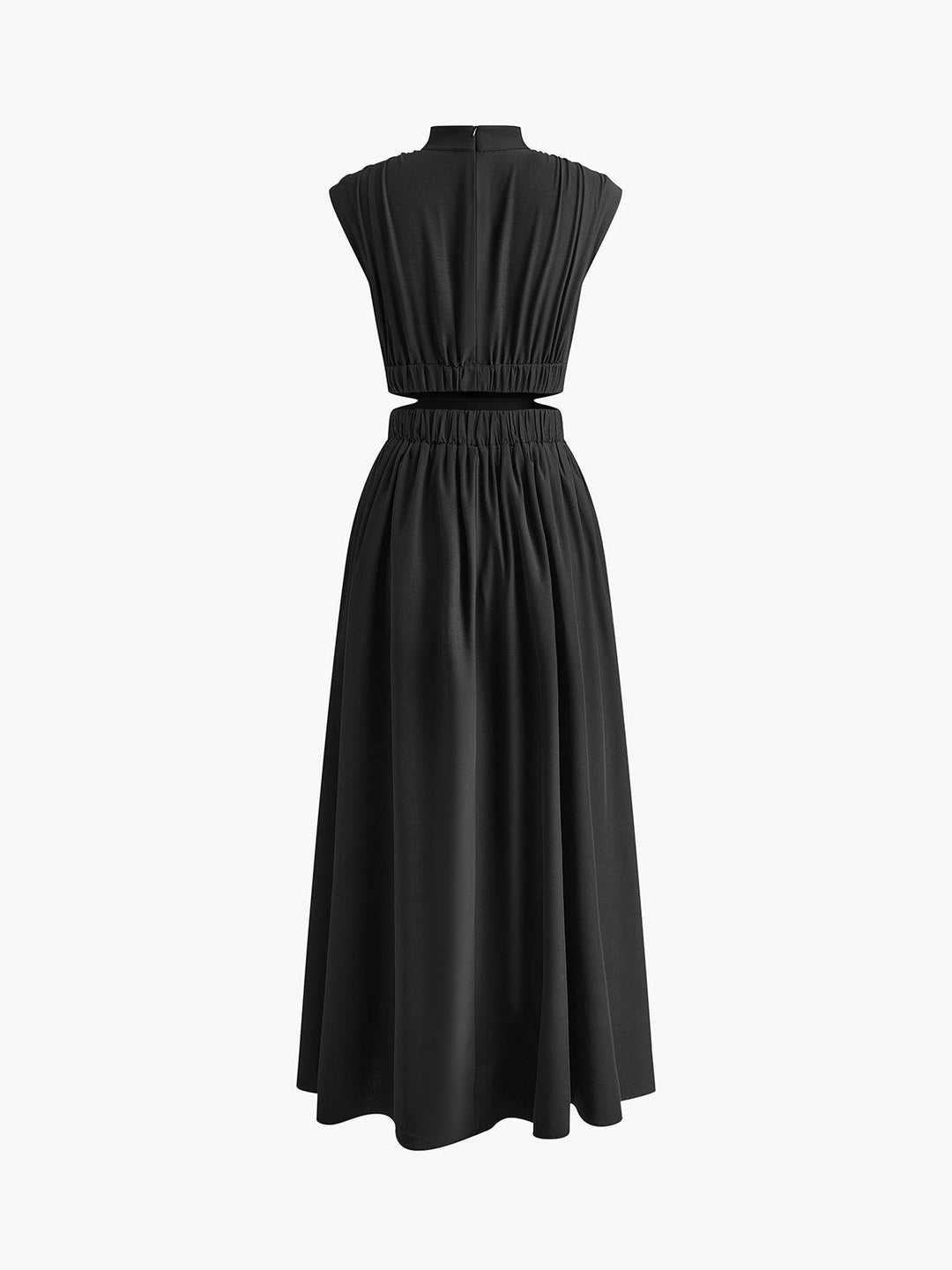 Stehkragen Maxikleid Damen | Maxikleid Damen Cutout Ärmellos | Festkleid Damen Romantisch Gewebt