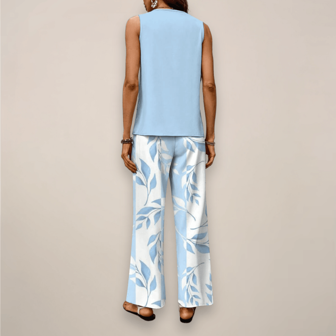 Hosenanzug Damen Sommer | Zweiteiler Top und Hose | Eleganter Twinset Relaxed Fit