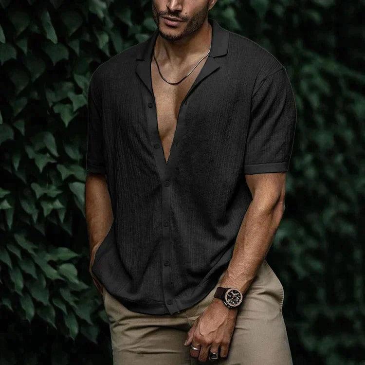 Sommerhemd Herren Kurzarm | Freizeithemd Herren Knopfleiste | Herren Hemd Casual Sommer