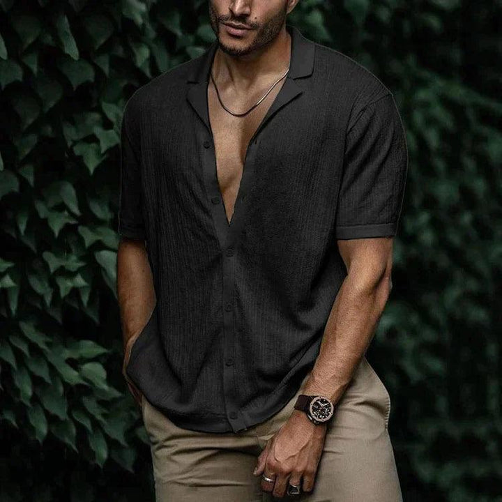 Sommerhemd Herren Kurzarm | Freizeithemd Herren Knopfleiste | Herren Hemd Casual Sommer