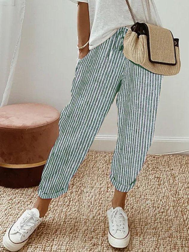 Sommerhosen Damen Kordelzug | Freizeithose Damen Leicht | Damen Hose Locker Lässig
