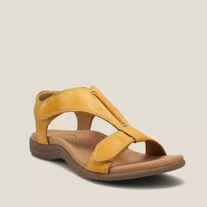 Sandalen Damen T-Steg | Veganes Leder Gepolstert Komfort | Sommersandalen Memory Foam